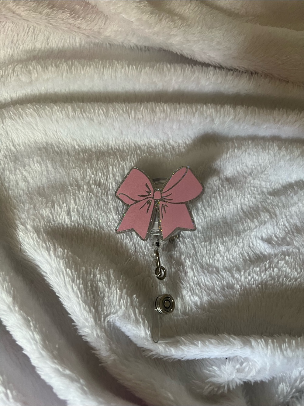 Pink Bow Medical Badge Reel